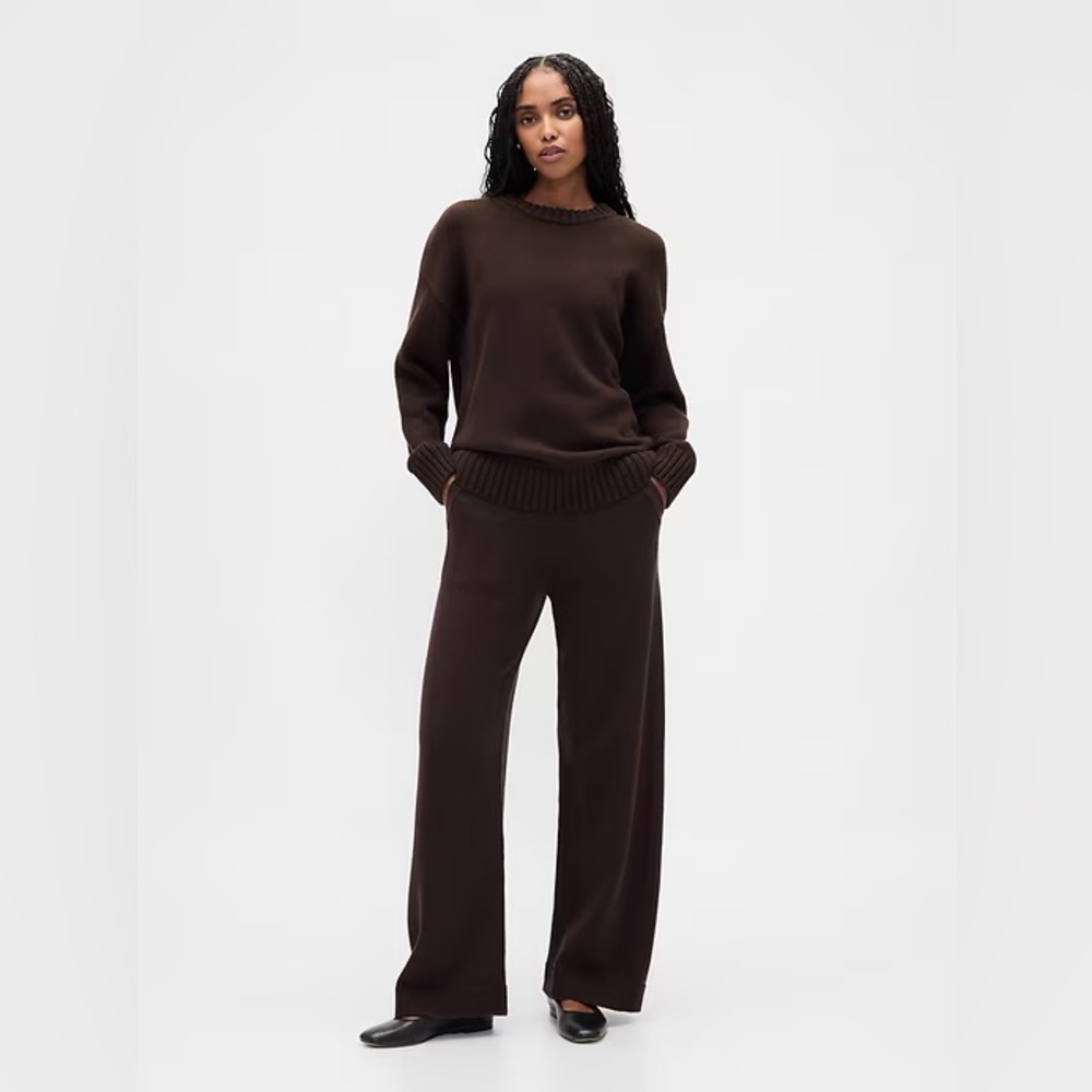 NWT! GAP Terra Brown 100% Cotton Relaxed Sweater Pants - Small 🖤 729544